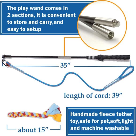 Lightweight Interactive Flirt Pole for Dogs - Perfect for Indoor & Outdoor Play - Picture 5 of 6